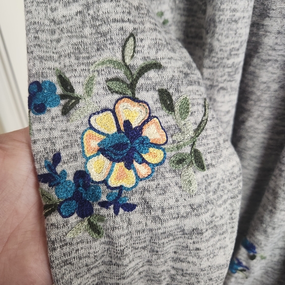 Fig and Flower Open Front Embroidered Cardigan Size L - Picture 7 of 8